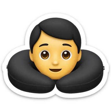black Travel Neck Pillow sticker