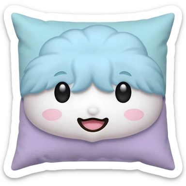 pillow pastel colors without faces sticker