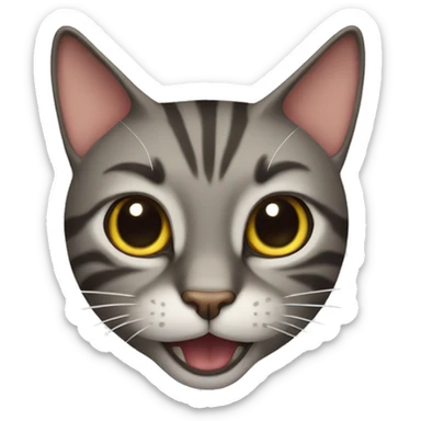Crazy cat sticker