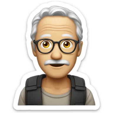 Recreate the ok cool with the Face of a old man from Europe sticker