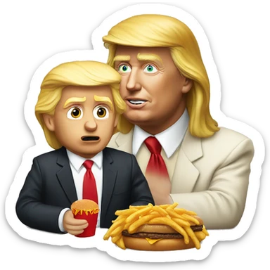 Donald trump eating McDonalds with Jesus sticker