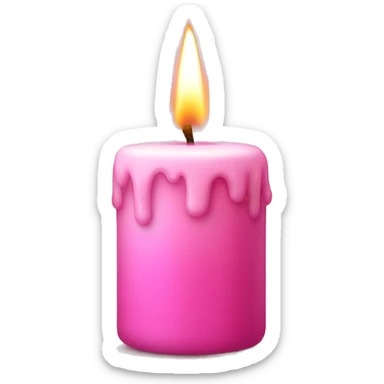 Candle with a pink color sticker