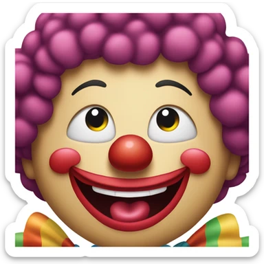 a clown emoji laughing very hard sticker