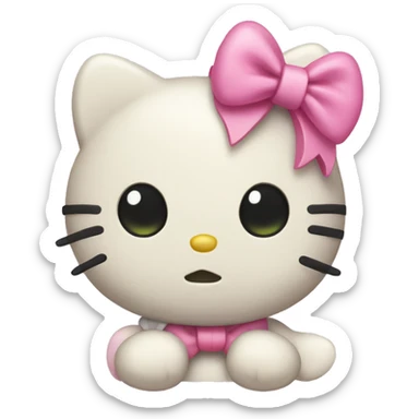 a hello kitty with a pink bow sticker
