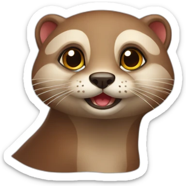 loutre sur un chat roux sticker