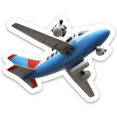 Bull flying a plane sticker