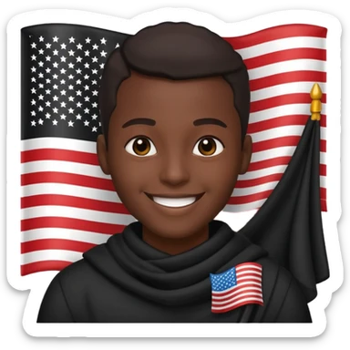 Soulaan black American flag sticker