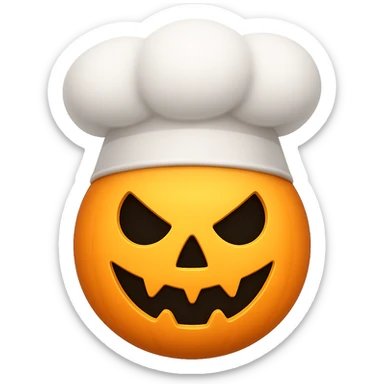 halloween emoji with chef hat, remove background sticker