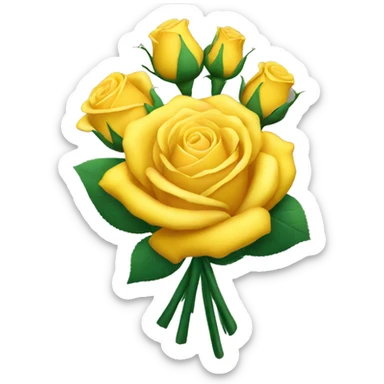 Yellow rose bouquet  sticker