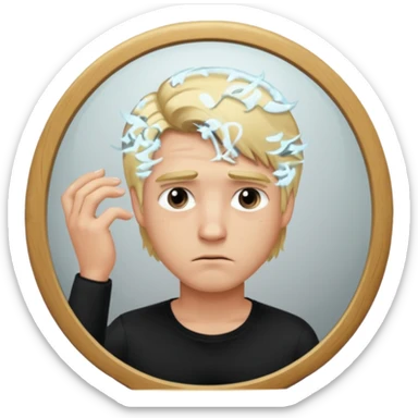 mirror selfie sad men blond hairs sticker
