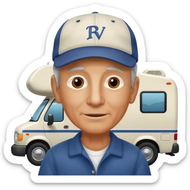retired business guy working onrv sticker