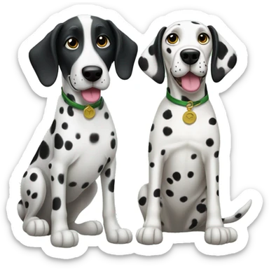 Irish seter dog and dalmatian dog together  sticker