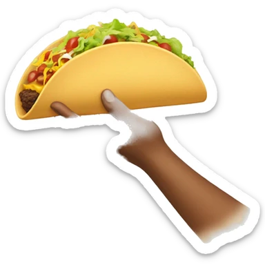 hand handing over a taco sticker