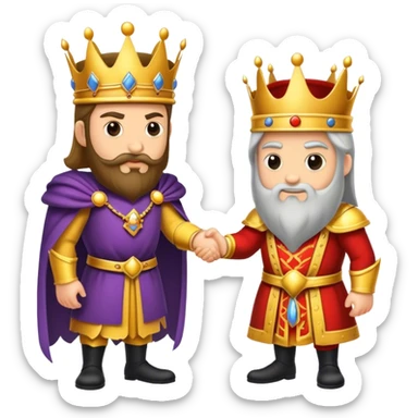 un rey dandole mano a su enemigo malo caucasian  sticker