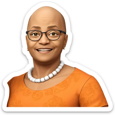 bald boy in stylish dress sticker