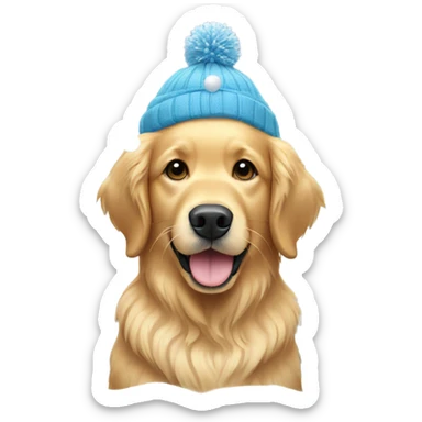 Golden retriever with snow balls sticker