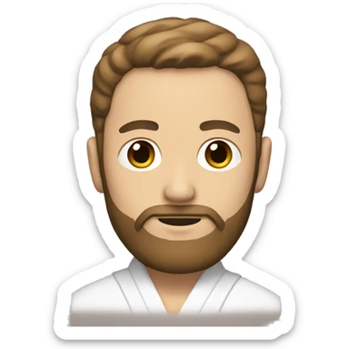White man with a brown beard and Japanese robes sticker