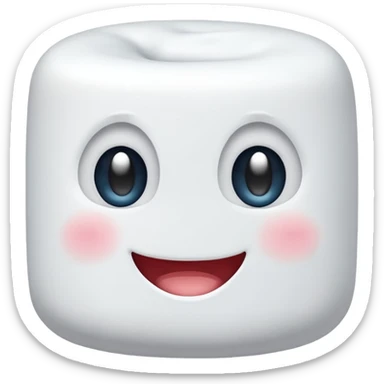 Créer un emoji en forme de marshmalow avec un sourire et des crois a la place des yeux sticker