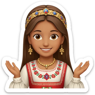 Serbian kolo dancing girl sticker