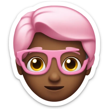 Pink emoji heart eyes sticker