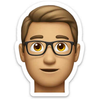 A man with a bi color head sticker