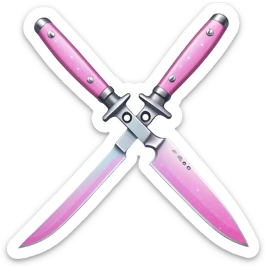 Pink ombré knife with glitter sticker
