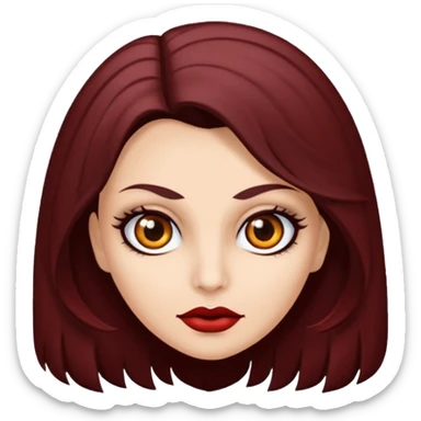 Uma vampira branca com olhos castanhos escuros e um cabelo castanho curto e repicado  sticker