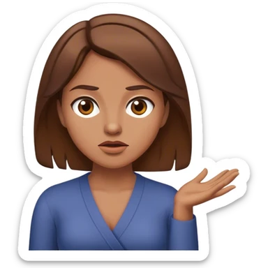 mulher de cabelo castanho dando de ombros sticker