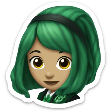 Slytherin girl green hai sticker