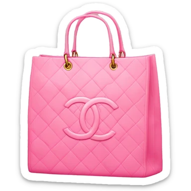 Pink Chanel shopping bag sticker