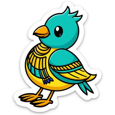 Chimu goldwork jewelry with bird motif sticker