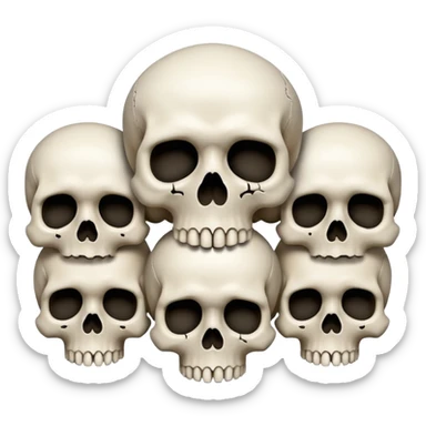Endless Skulls, filling the whole screen, in the style of gritty realism sticker