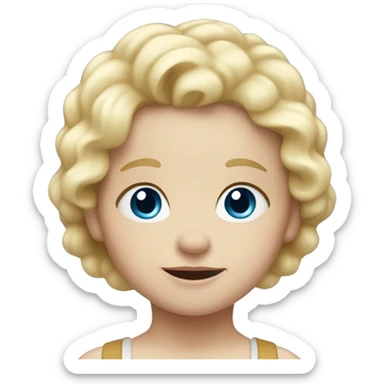White toddler with blonde hair and blue eyes sticker