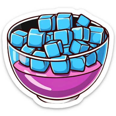 ice cubes in a bowl sticker