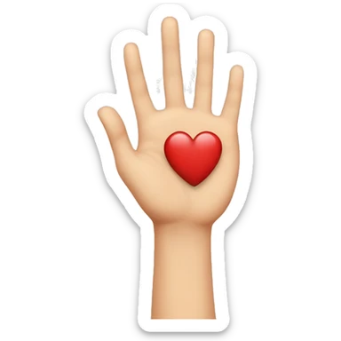 two hands with a heart sticker