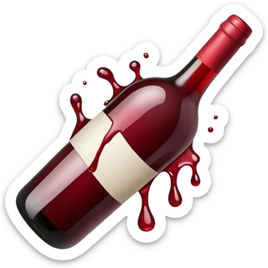 broken wine bottle sticker