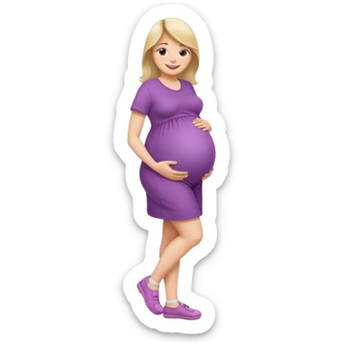 A girl pregnant full body, please. shoes sticker