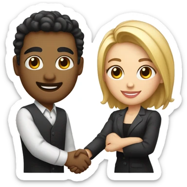 light-skinned restaurateur and blogger shake hands with perfect eyes sticker