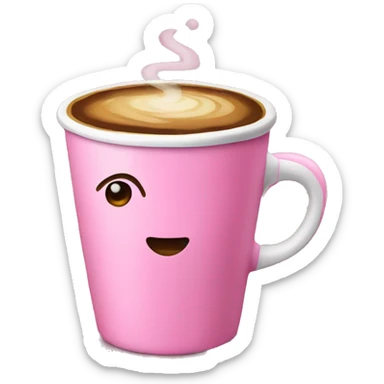 Pink coffee sticker