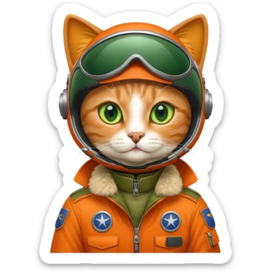 a cat as pilot sticker