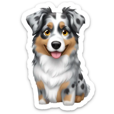blue merle Australian shepherd popcorn sticker