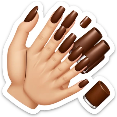 💅🏼 comme cet émoji, mais les ongles et le vernis en marron sticker
