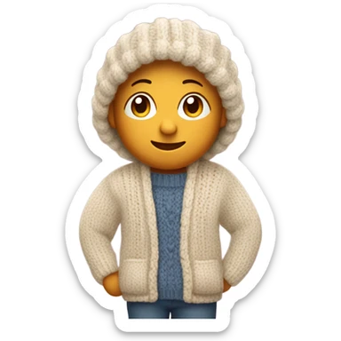 A heart wearing a cardigan sticker