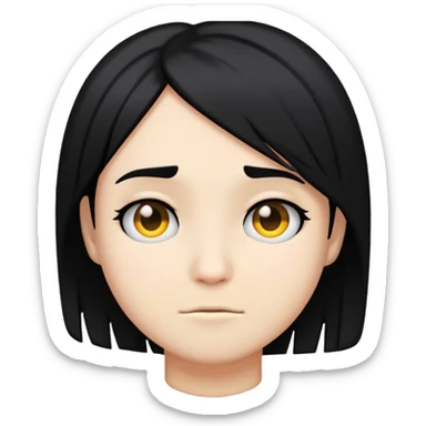 emo- side part black hair emoji  sticker