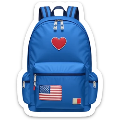 blue backpack with tommyjeans logo like american flag ony at the bottom pocket  sticker