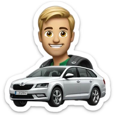 Man with Skoda Octavia sticker