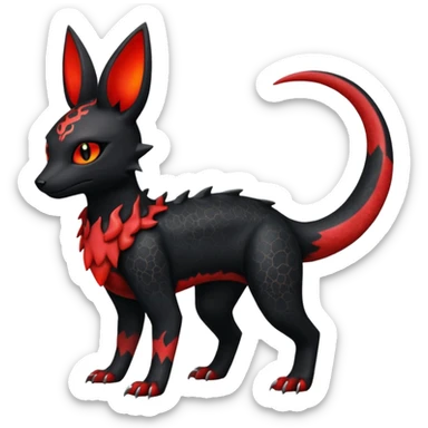 Edgy gothic dark magma-Salandit-Umbreon-Litten-hybrid-fusion (full body) sticker