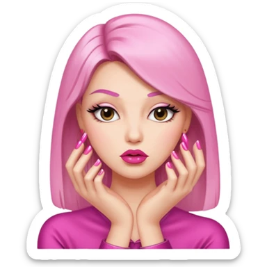 Diva pouting and showing off nail set sticker