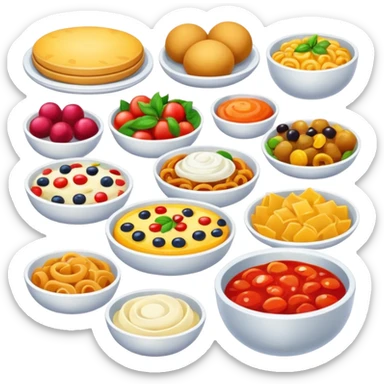 High resolution of a food dishes sticker