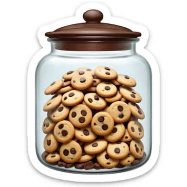 Glass cookie jar filled with chocolate chips sticker